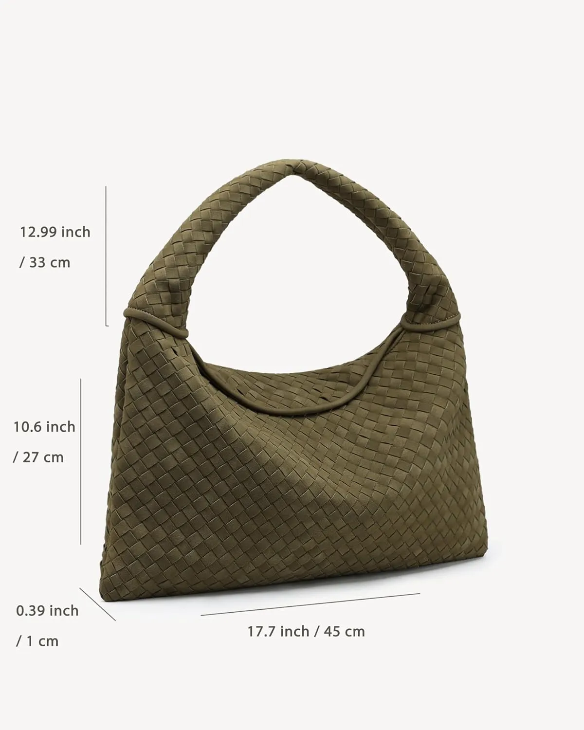 Women's Vegan Leather Woven Tote, Vintage Suede Hobo, Suede Woven Purse Shoulder Bag Top-Handle Bag