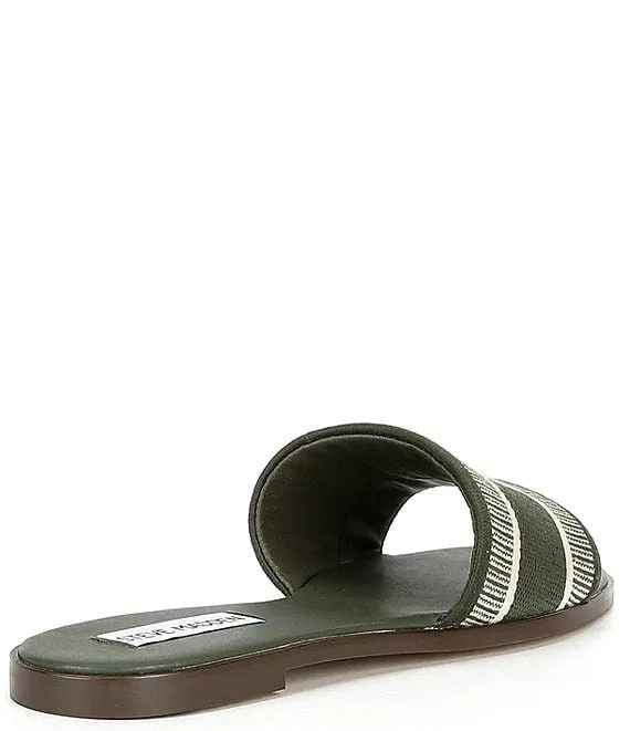 Woven Olive Sandals Steve Multi Clean-lined Open Knox Madden Strap Offer-ending soon Rounded On Flat Toe Slip