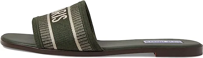 Woven Olive Sandals Steve Multi Clean-lined Open Knox Madden Strap Offer-ending soon Rounded On Flat Toe Slip