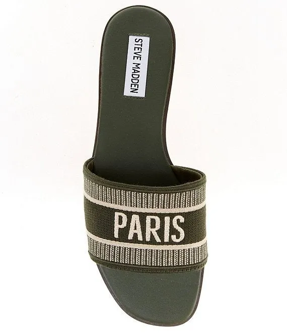Woven Olive Sandals Steve Multi Clean-lined Open Knox Madden Strap Offer-ending soon Rounded On Flat Toe Slip