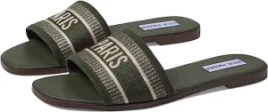 Woven Olive Sandals Steve Multi Clean-lined Open Knox Madden Strap Offer-ending soon Rounded On Flat Toe Slip