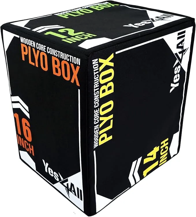 Yes4All 3-in-1 Soft-Padded Plyo Box With Wooden Core