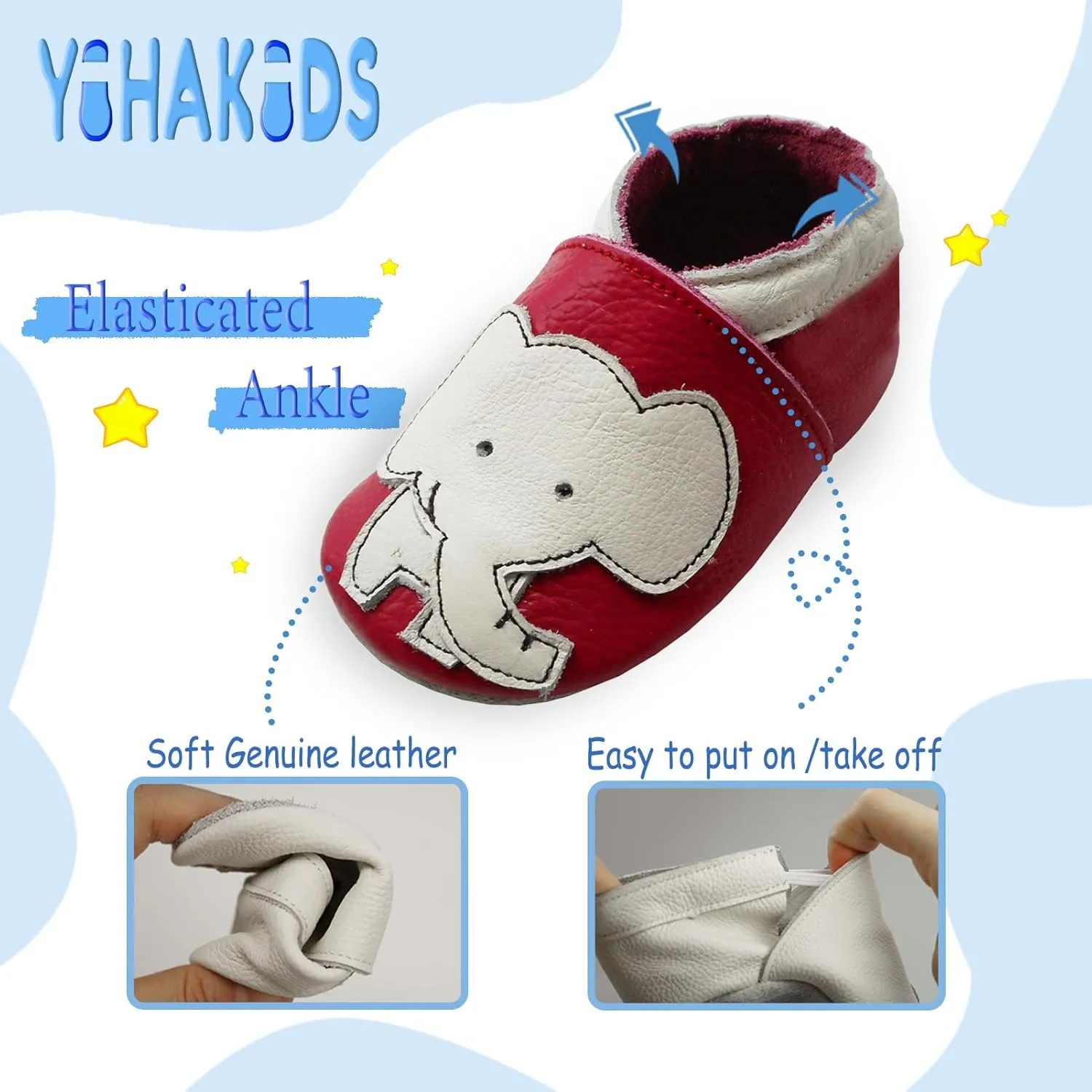 YIHAKIDS Soft Sole Baby Girls Boys Shoes Infant Toddler Leather Moccasins Slippers First Walker Crib Shoes Unisex 0-36 Months