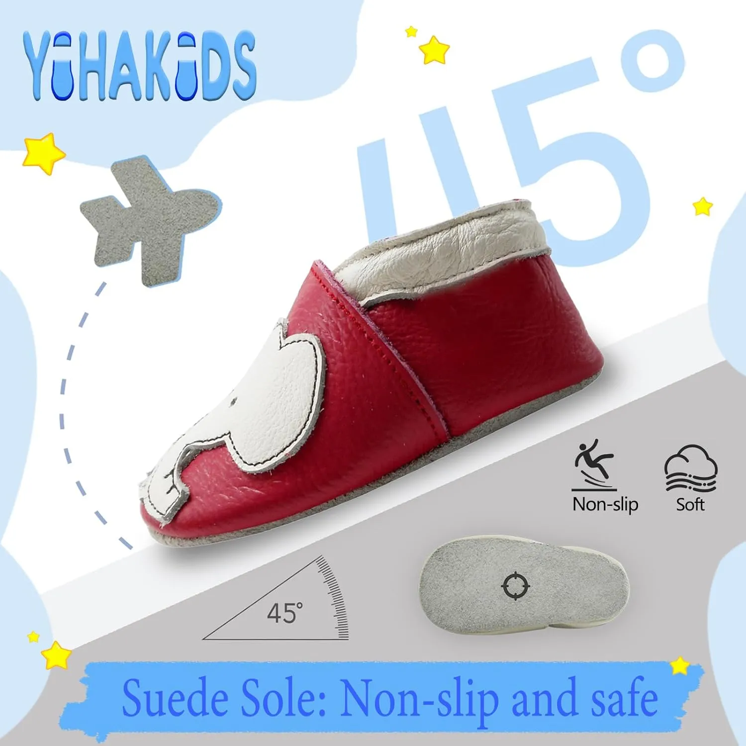 YIHAKIDS Soft Sole Baby Girls Boys Shoes Infant Toddler Leather Moccasins Slippers First Walker Crib Shoes Unisex 0-36 Months