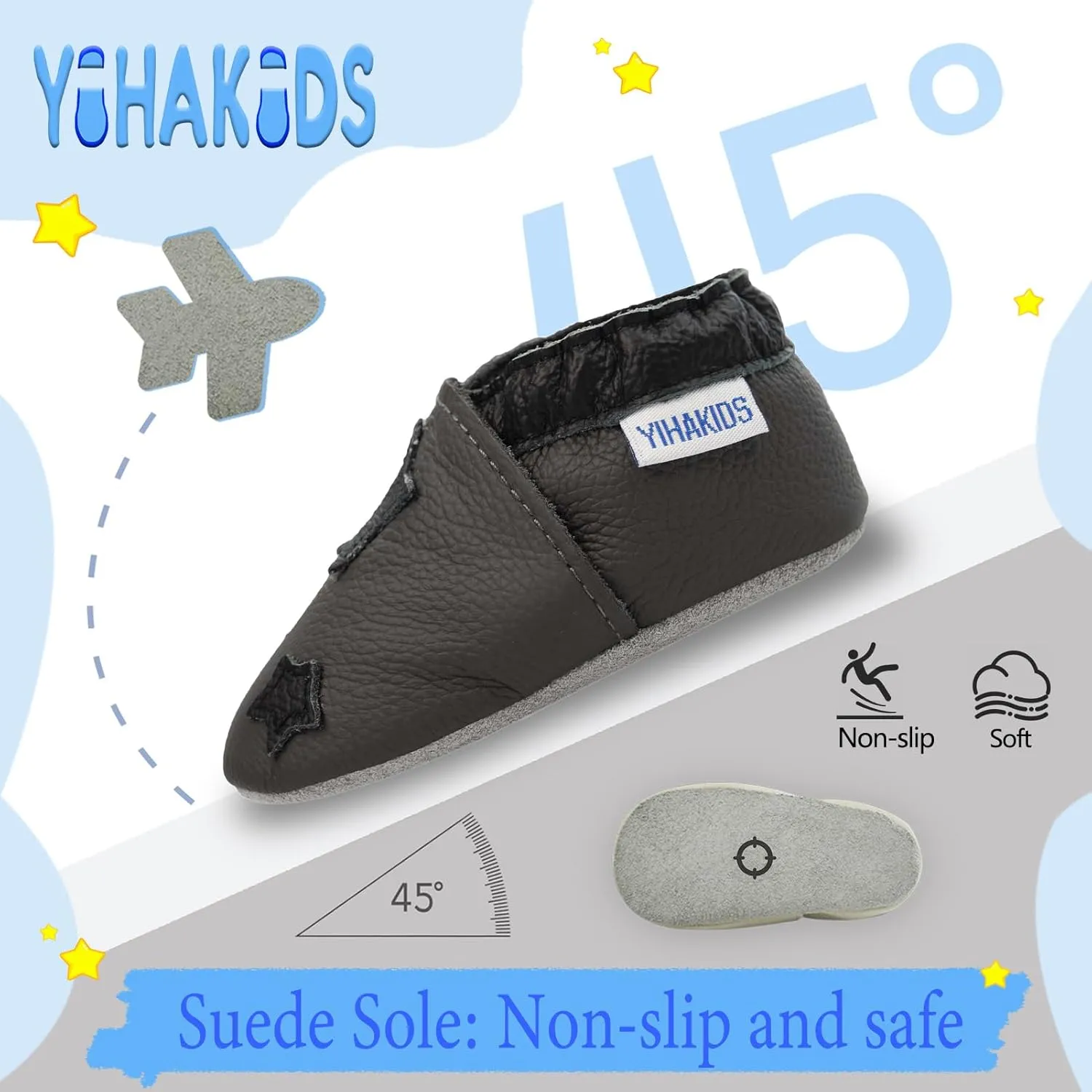 YIHAKIDS Soft Sole Baby Girls Boys Shoes Infant Toddler Leather Moccasins Slippers First Walker Crib Shoes Unisex 0-36 Months