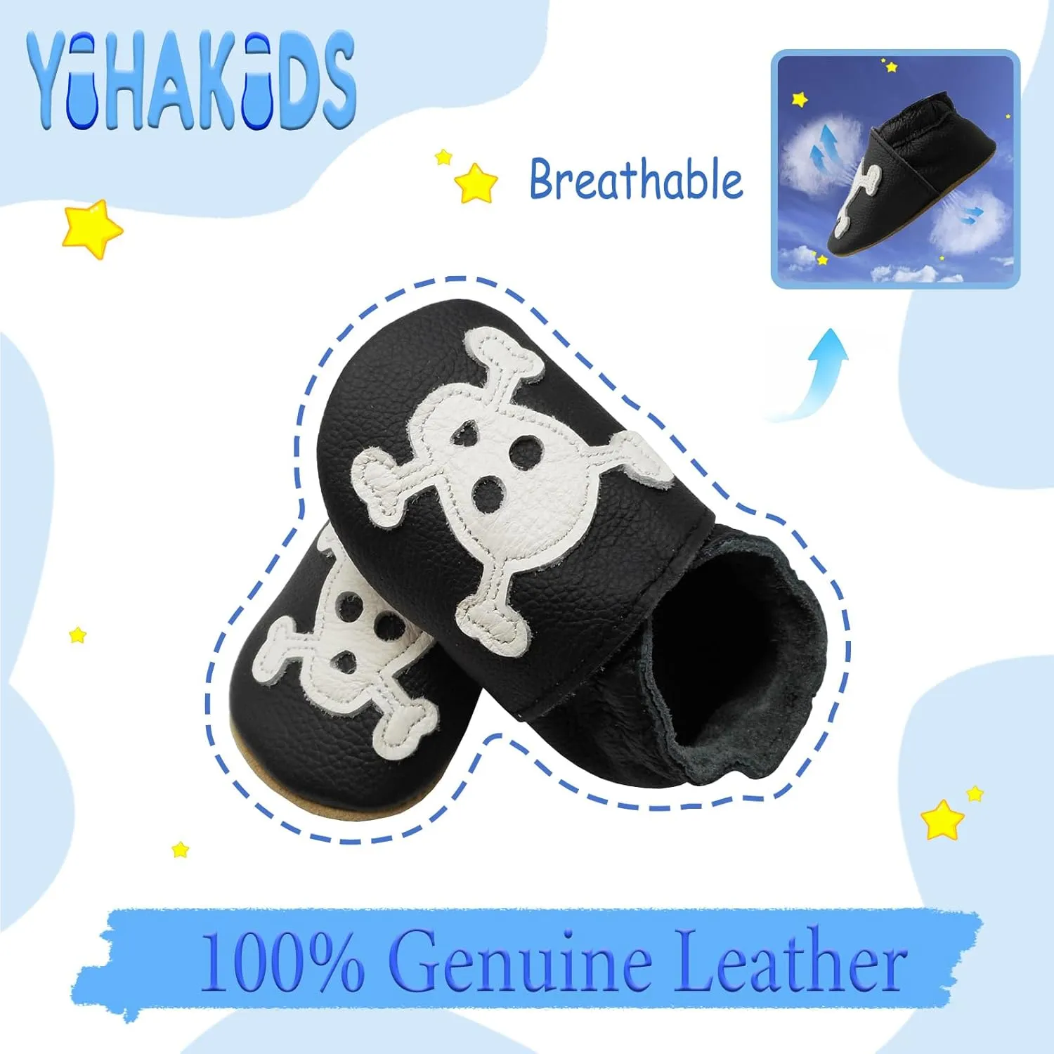 YIHAKIDS Soft Sole Baby Girls Boys Shoes Infant Toddler Leather Moccasins Slippers First Walker Crib Shoes Unisex 0-36 Months