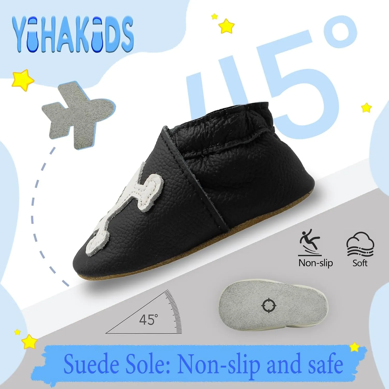 YIHAKIDS Soft Sole Baby Girls Boys Shoes Infant Toddler Leather Moccasins Slippers First Walker Crib Shoes Unisex 0-36 Months