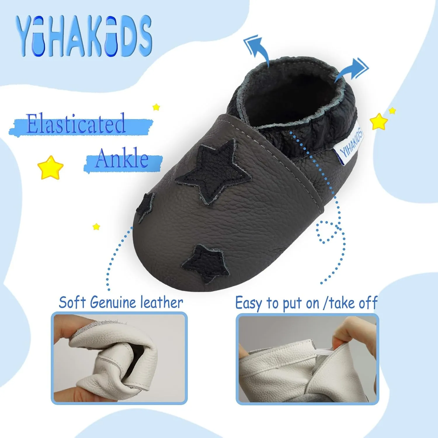YIHAKIDS Soft Sole Baby Girls Boys Shoes Infant Toddler Leather Moccasins Slippers First Walker Crib Shoes Unisex 0-36 Months