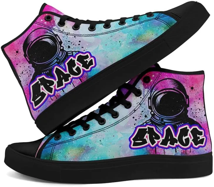 Yoga Printed High-Top Canvas Shoes for Women Unisex Fashion Lace Up Sneakers Casual Walking Tennis Trainer for Girls