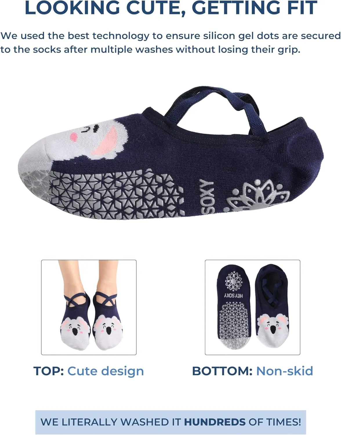 Yoga Socks Barre Pilates Hospital Maternity Sock w/Grips Non-Slip for Women Men